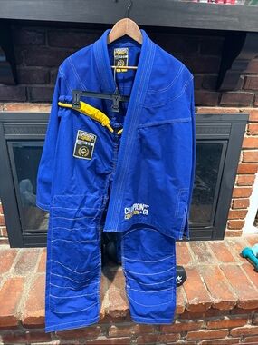 Champion Blue Jiu-Jitsu Gi with Yellow Accent